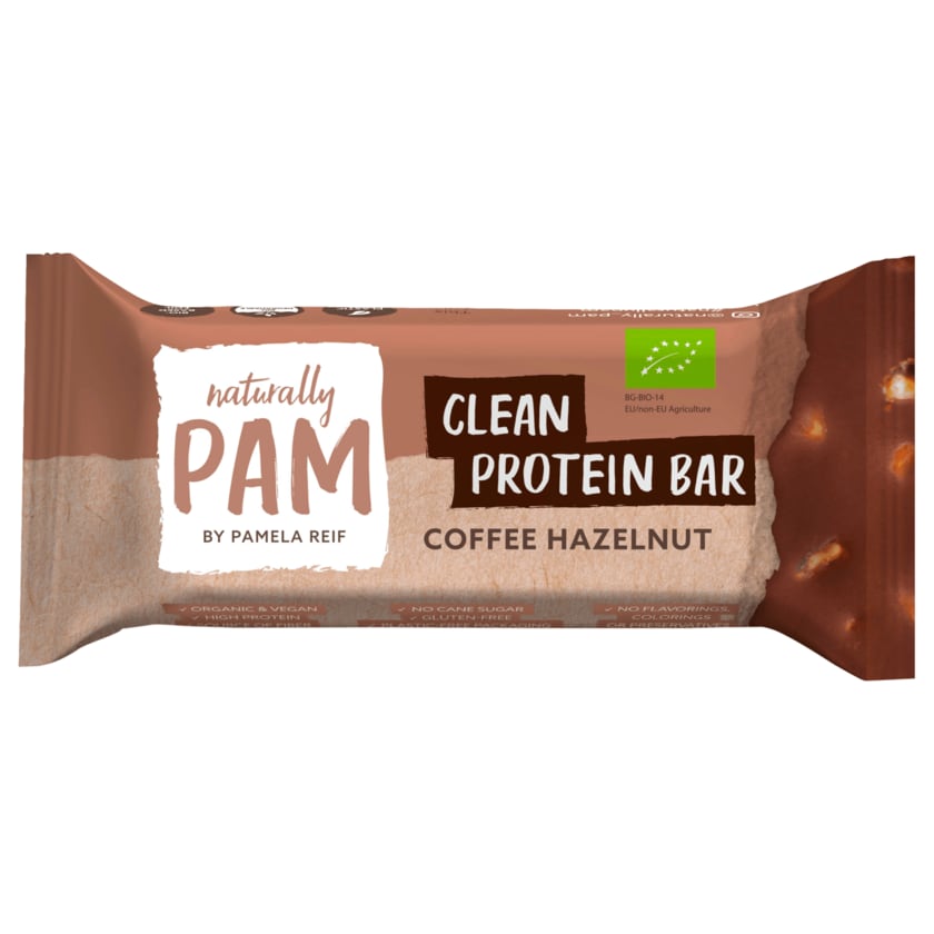 Naturally Pam Bio clean protein Bar coffee hazelnut vegan 42g